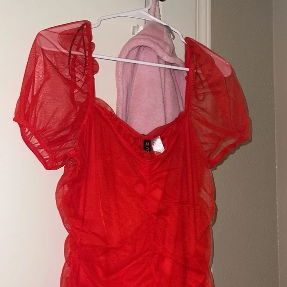 Red Ruffle Dress - Picture 2 of 3